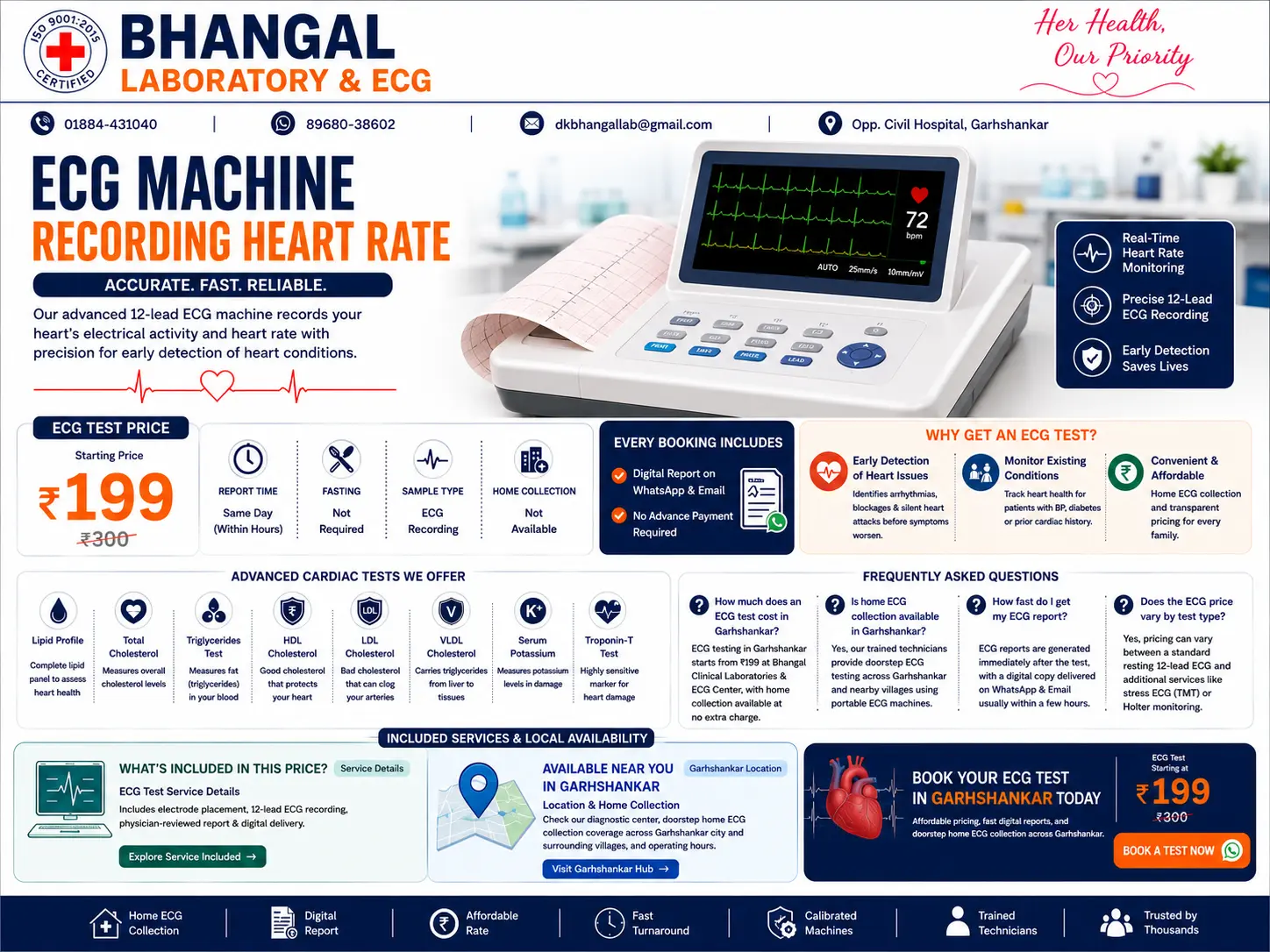 ECG machine recording heart activity