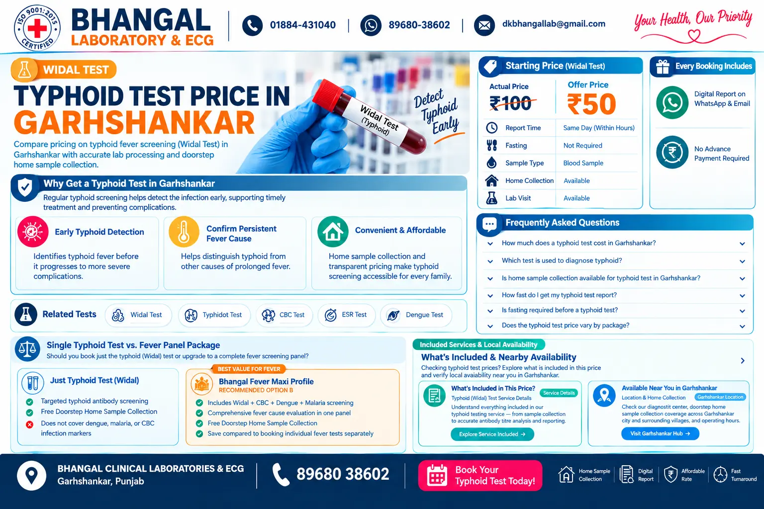 Typhoid Test Price in Garhshankar
